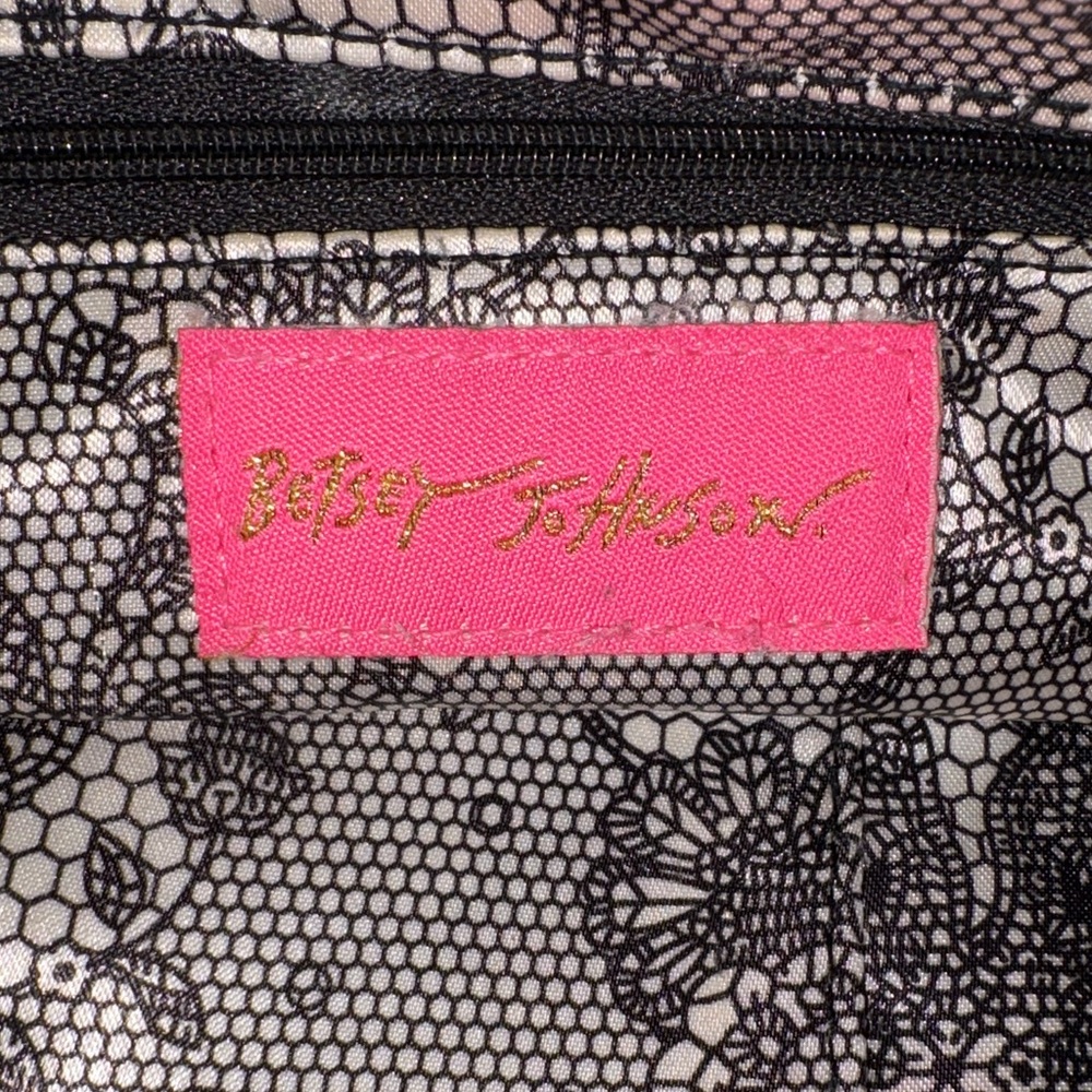 Betsey Johnson Leather Ruffle Structurec Satchel Handbag in Deep Plum - Picture 10 of 13